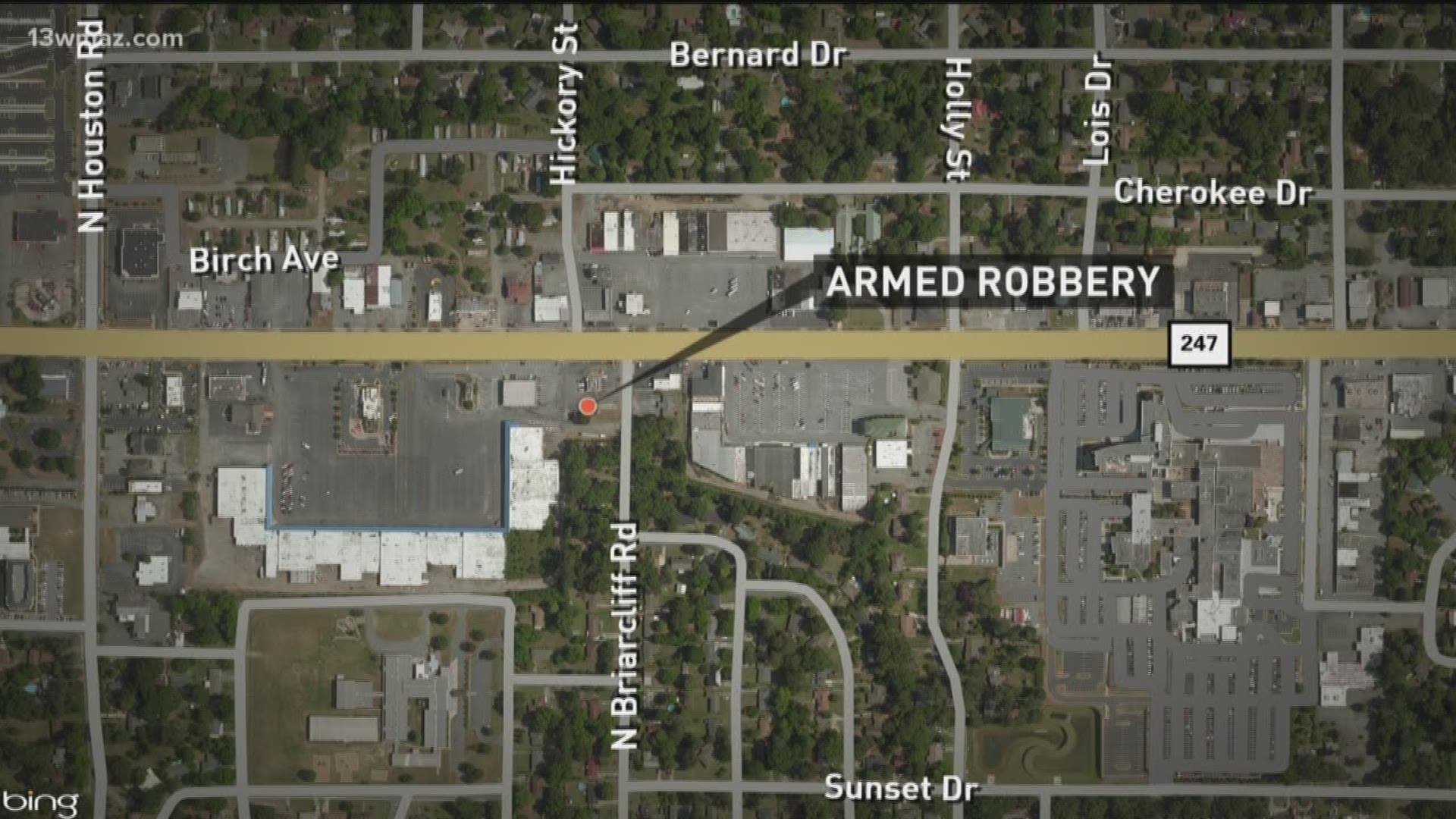 A Warner Robins Subway was robbed at gunpoint Saturday night on Watson Boulevard.