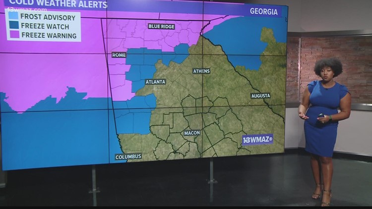 Central Georgia could see possible record lows, typical first frost