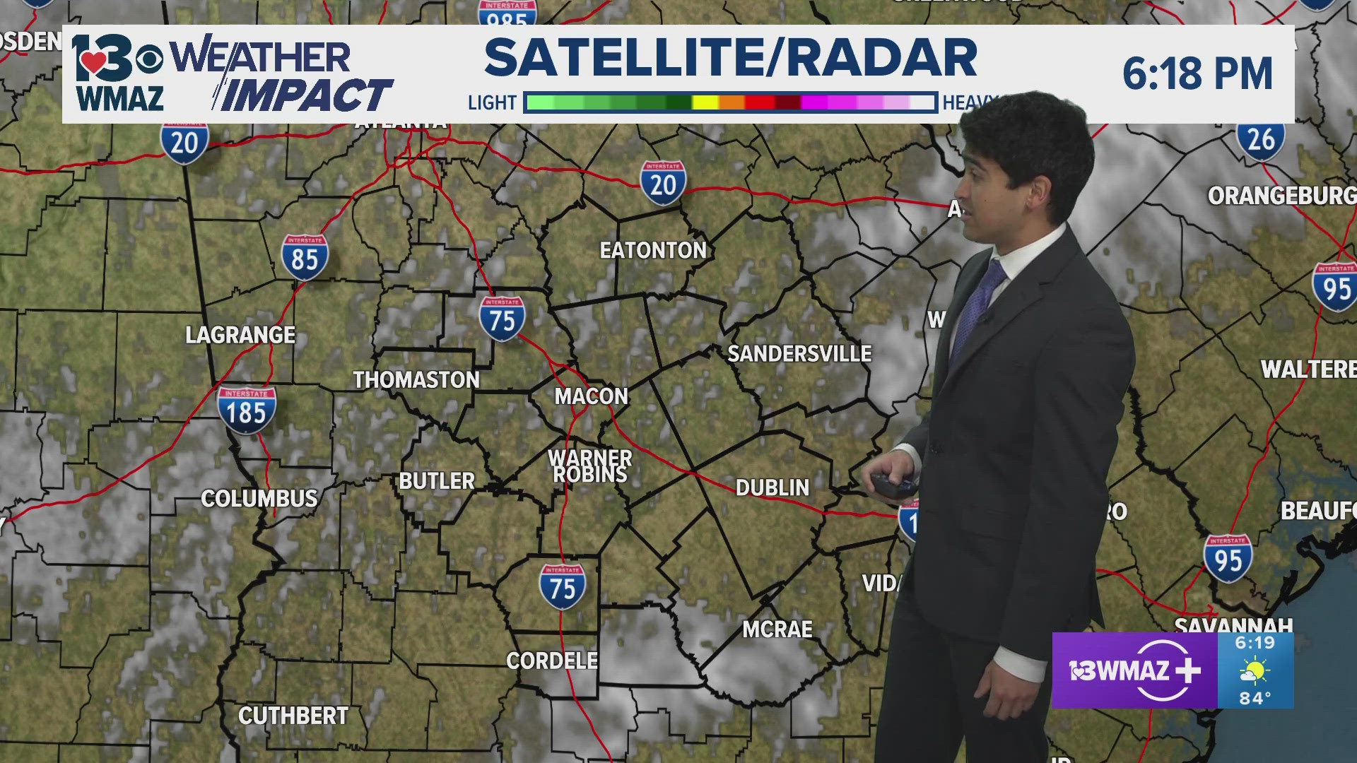 13WMAZ meteorologist David Guerrero breaks down the possible severe weather and storms expected to hit Central Georgia late Sunday evening and Monday.