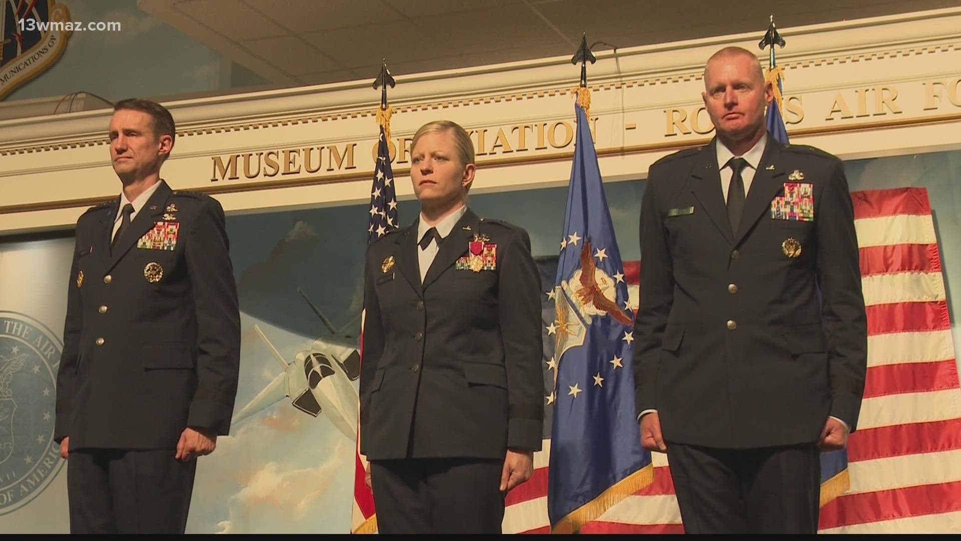 Base and city leaders came together at the Museum of Aviation Tuesday morning for the Change of Command ceremony.