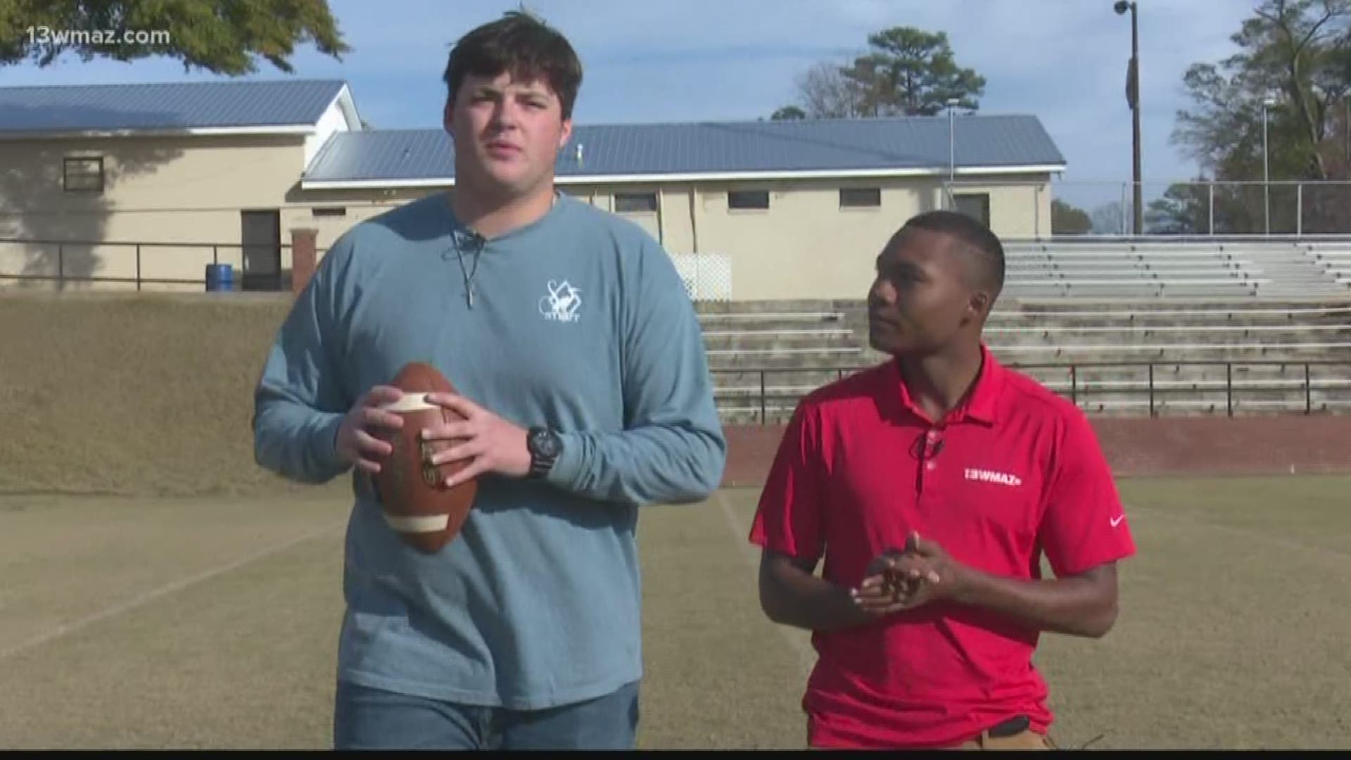 Avery Braxton goes one-on-one with Mary Persons offensive lineman, Nate Howard.