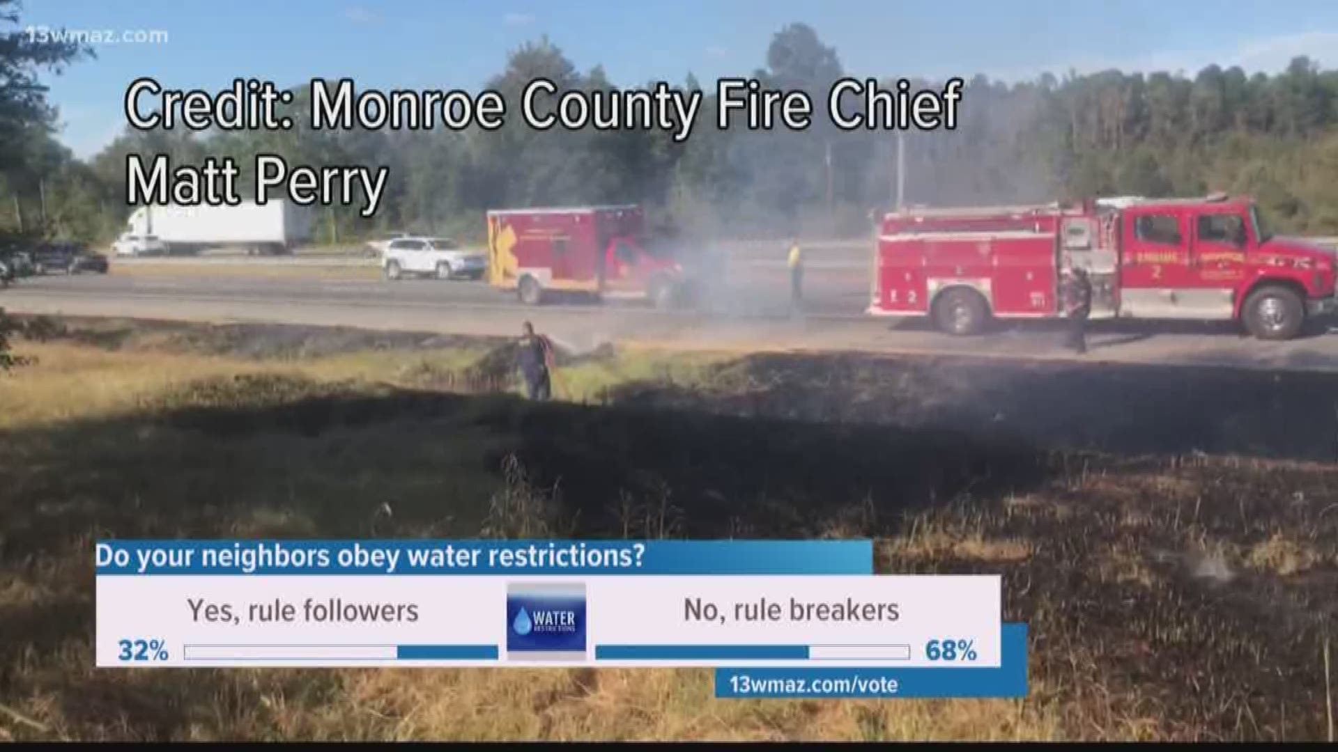 Monroe County Fire Chief Matt Perry says people should take the water conservation seriously. High fire danger means higher need for water to fight them.