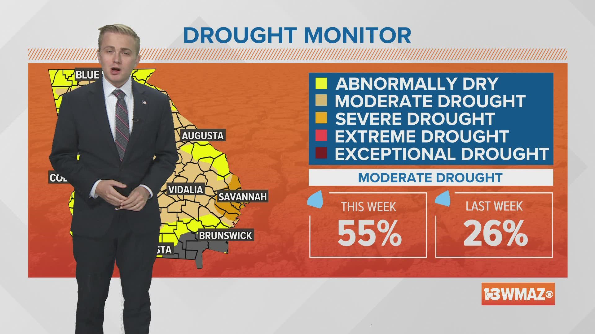More than half of Georgia is considered to be in 'moderate drought.'