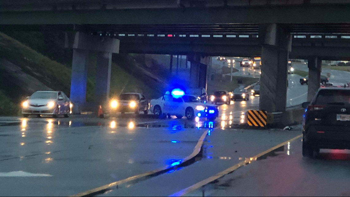 Debris From Overpass Breaks Onto Road After Wreck Blocking Traffic At Riverside Drive Mall Exit 13wmaz Com