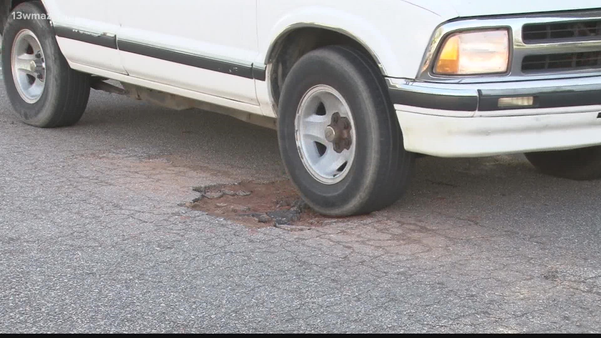 Debbie Shanks says Peach County fills in the potholes, but with folks driving over the patches, the problem is back in a couple of weeks