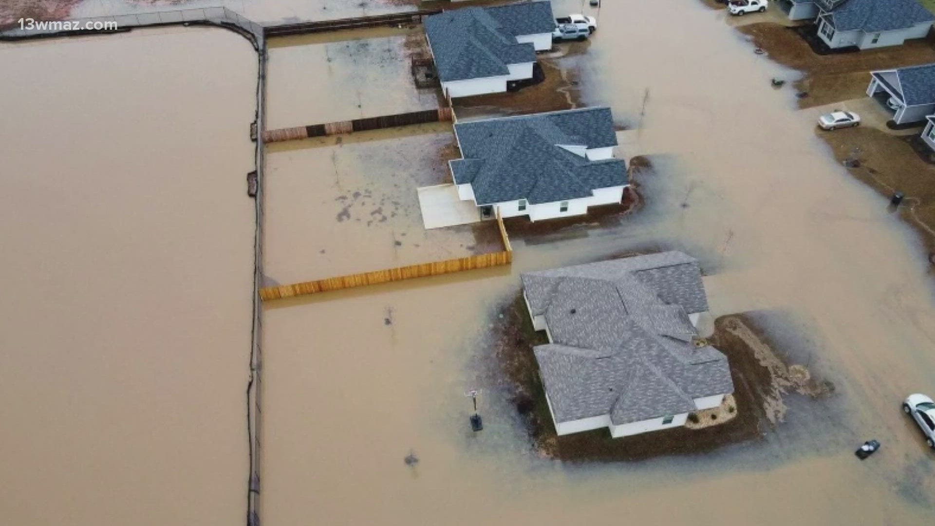 Two streets were blocked off in the Sadie Heights subdivision, but water is now cleared.