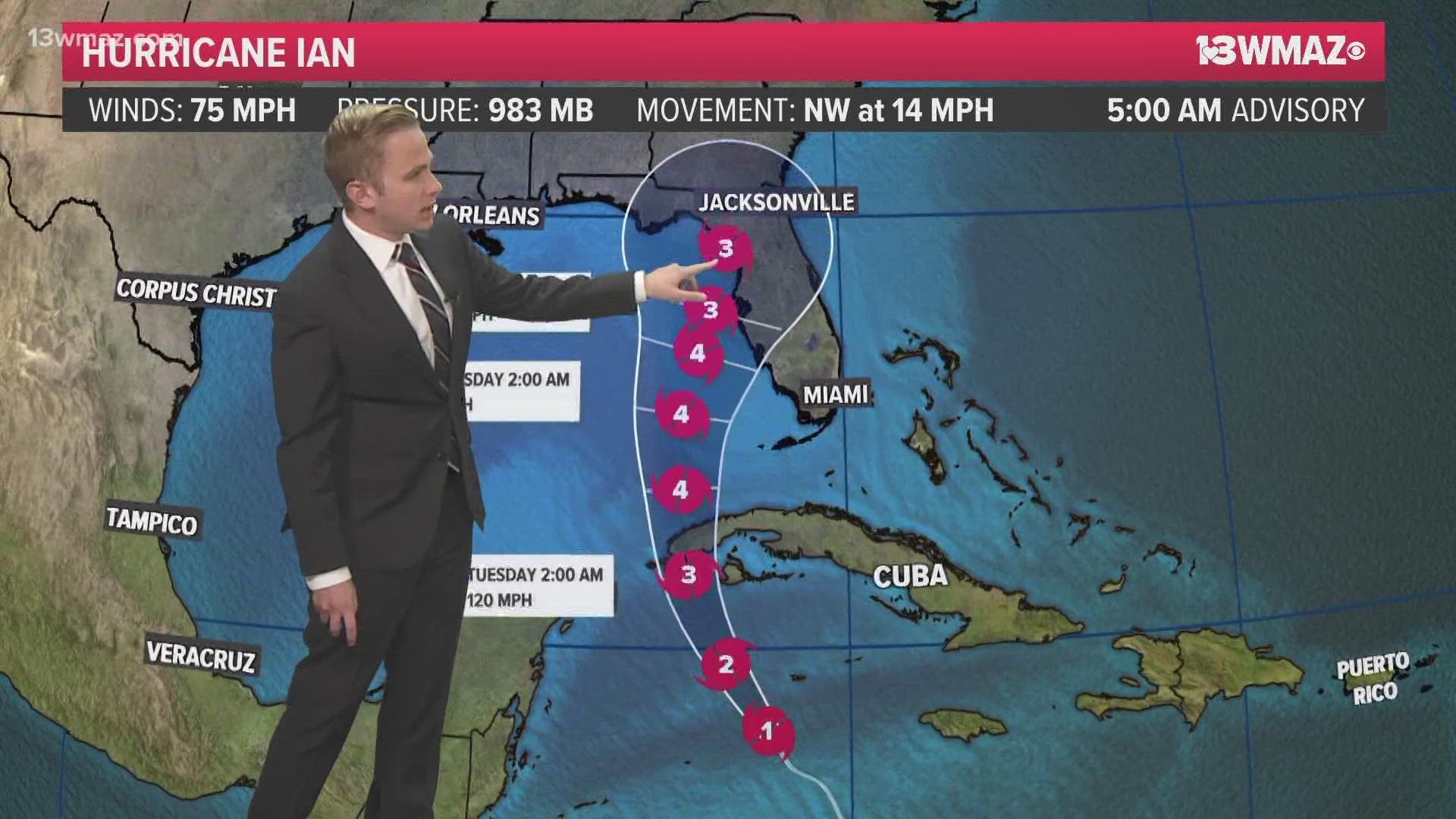 The National Hurricane Center upgraded Ian with the 5 AM advisory.