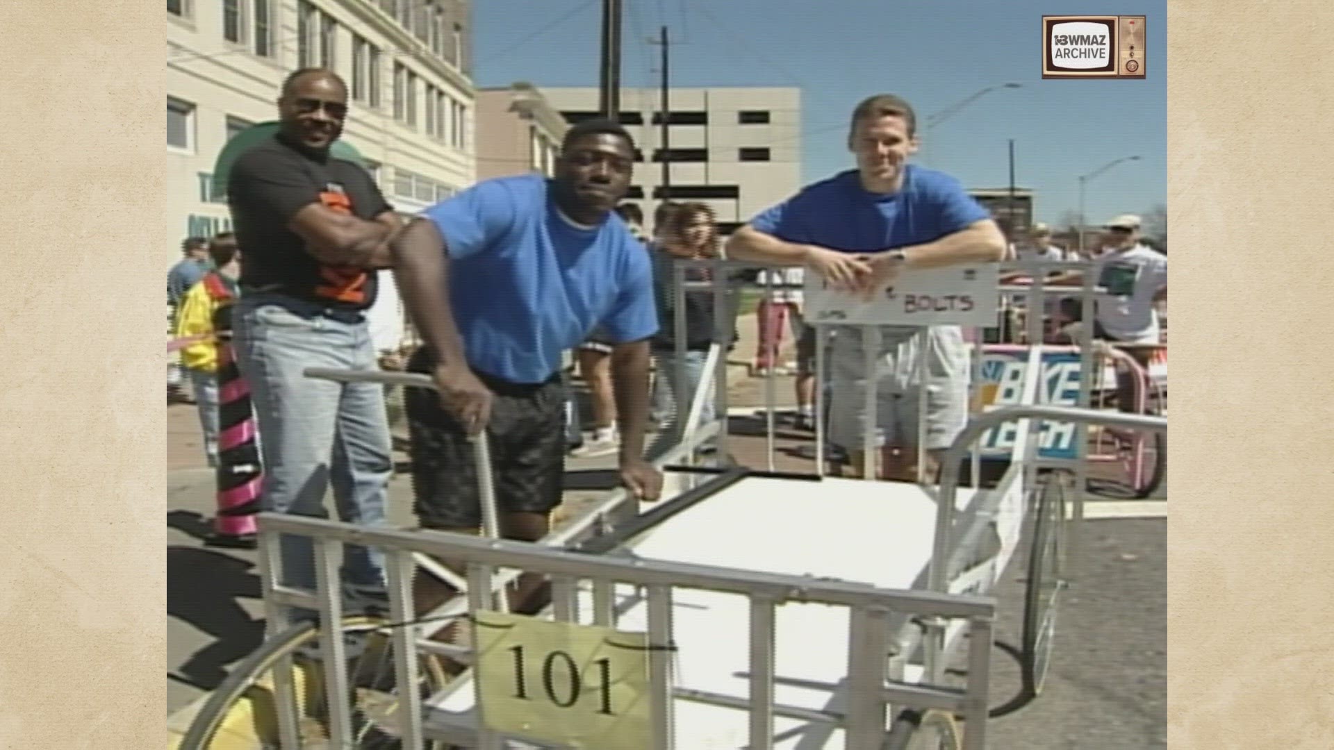Back in 1997, dozens of local businesses and organizations formed teams and constructed rolling beds for the Cherry Blossom Festival Bed Race.