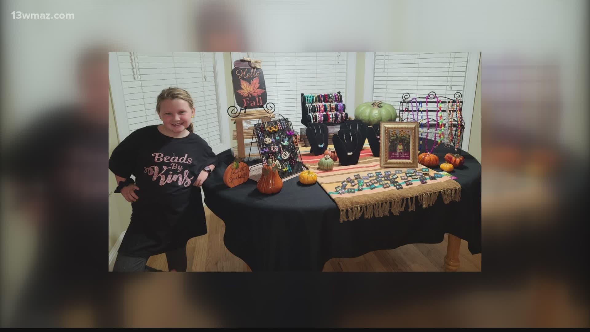 A Central Georgia girl is running her own business making beaded jewelry for people across the United States.