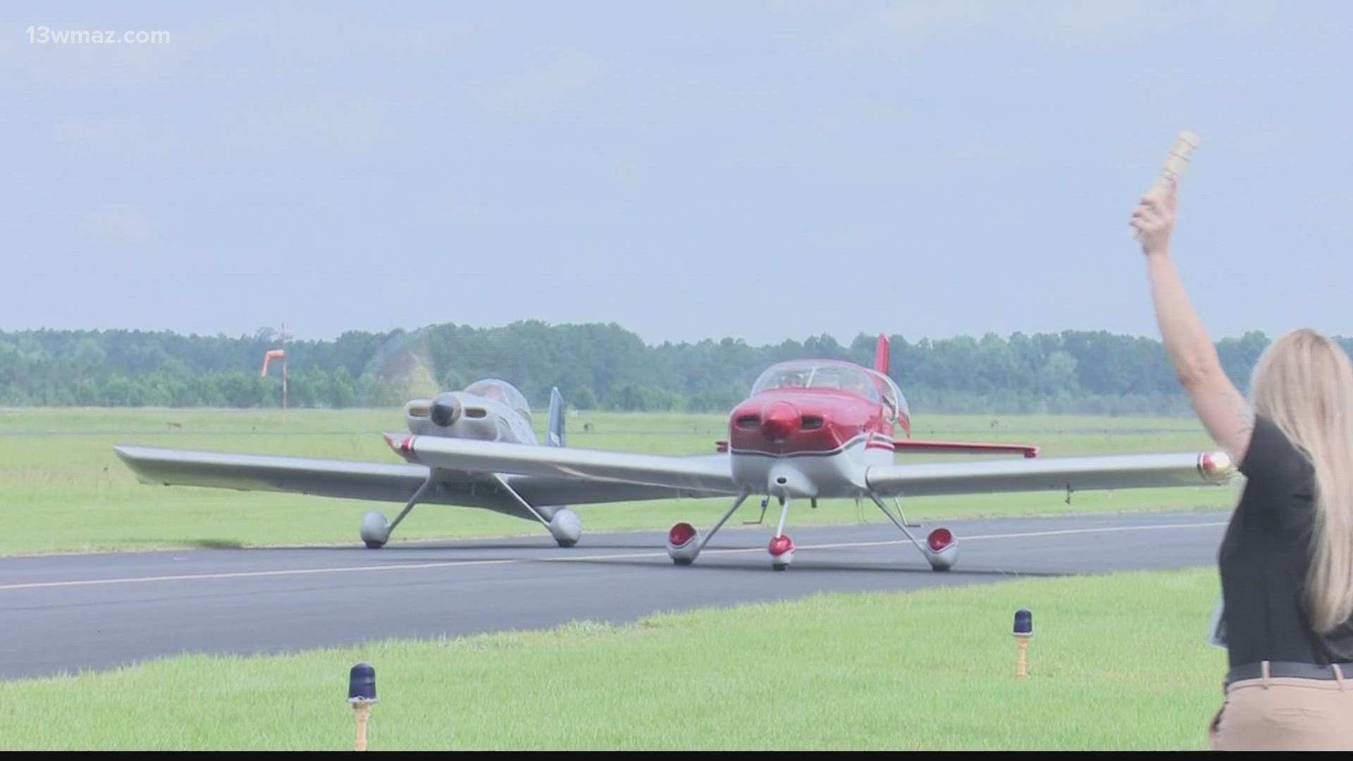 Students at the university saw aircraft from all over Central Georgia, including an unexpected visit.