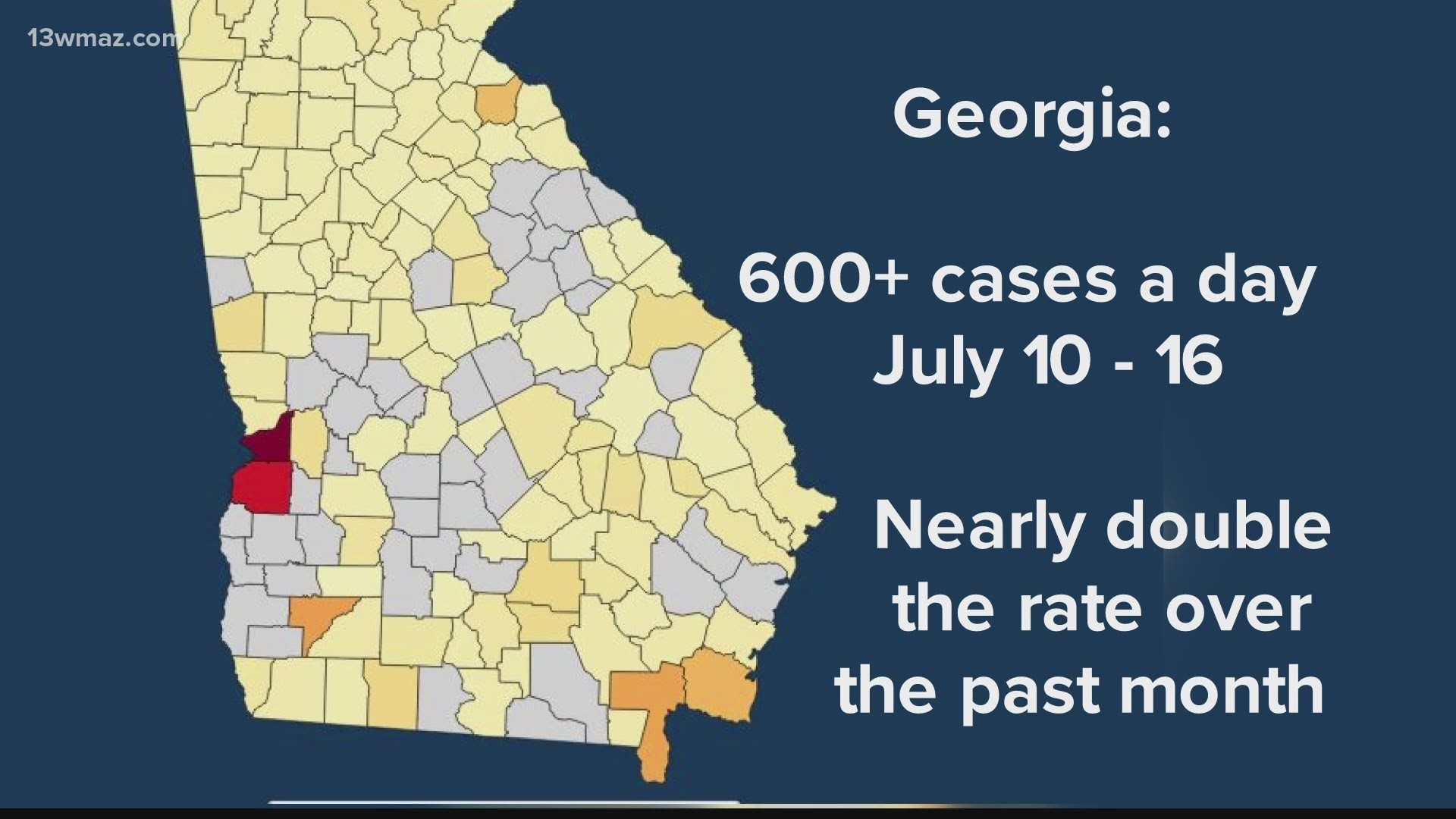 Although the numbers for COVID-19 are not what they were last year, some counties are experiencing a rise in cases.
