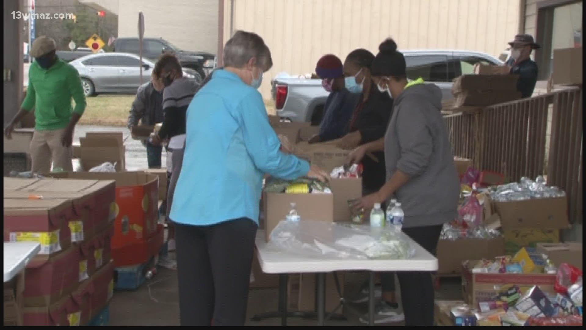 Greater Jordan Chapel AME Church held their monthly food giveaway on Bowen Hill Drive in Haddock Wednesday