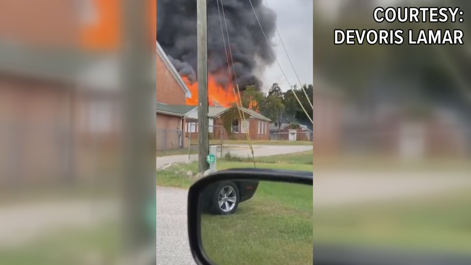The old Hancock County Board of Education building on Augusta Highway caught fire Sunday afternoon.