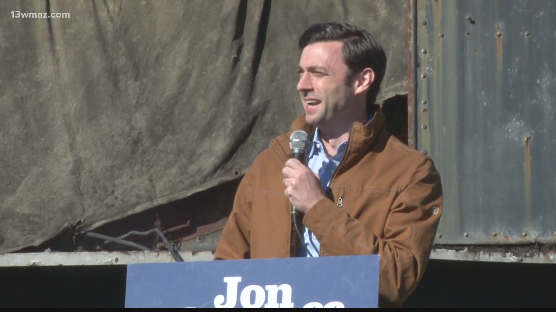 Supporters came out to Central City Park to hear Jon Ossoff address the need to make sure