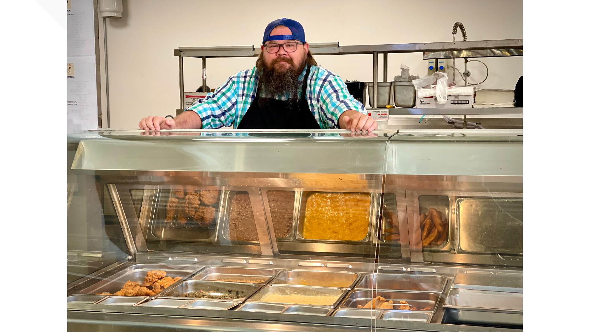 They serve chicken -- of course -- but they also have meatloaf, fried fish, butterbeans, baked potato casserole, and other Southern dishes.