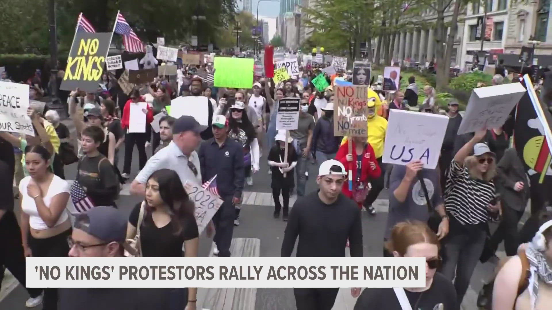 Crowds rally against Trump at ‘No Kings’ protests across the US ...