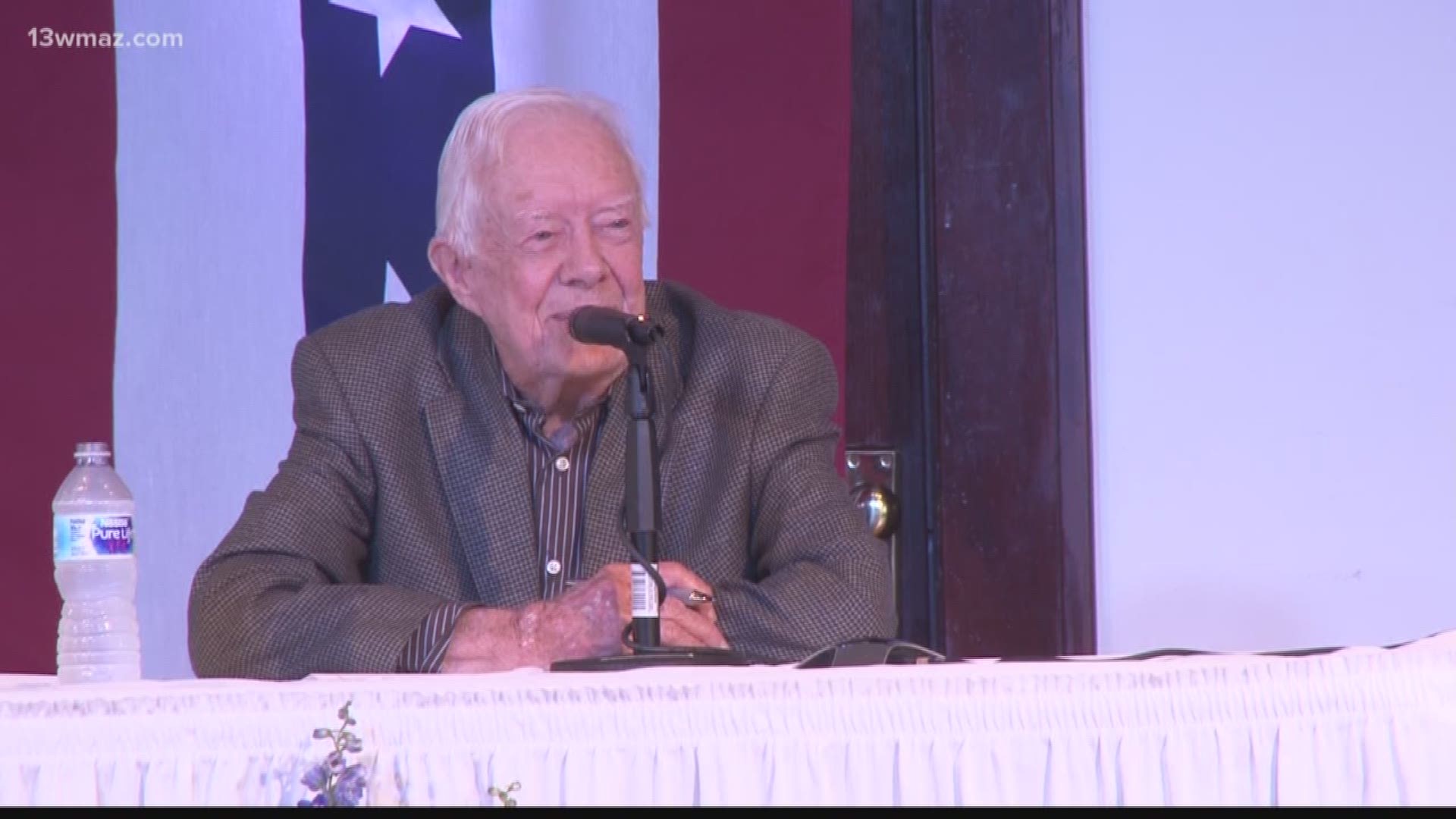 Jimmy Carter gives speech for Presidents Day