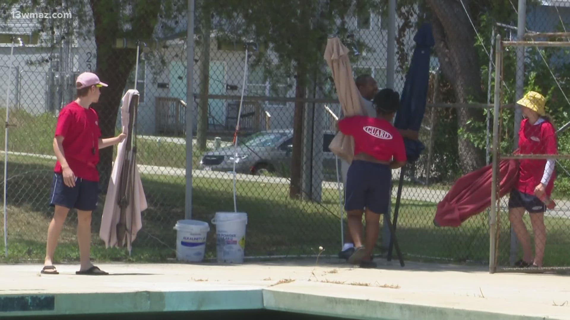 The pool is officially open and while the kids swim and play, three lifeguards were hard at work.