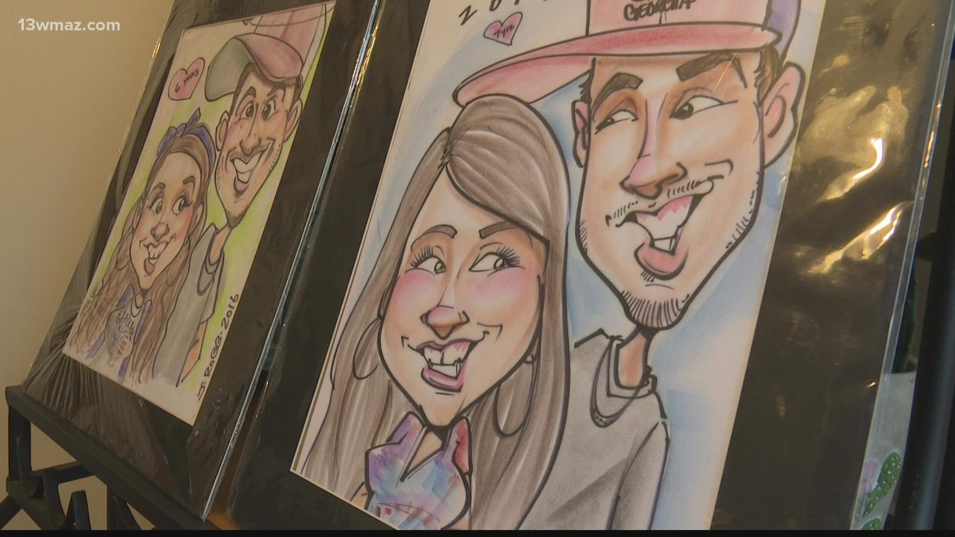 Every year, the couple gets a new caricature drawn by the same artist so they can see the growth of their relationship. It's even how he proposed to her!