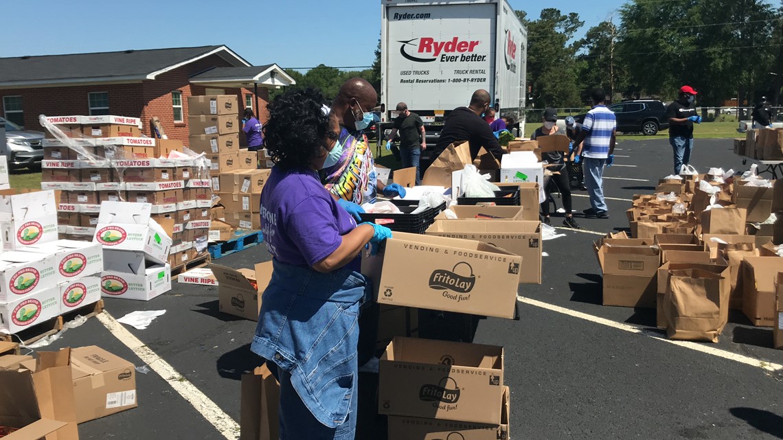 Macon pastors, churches hand out food