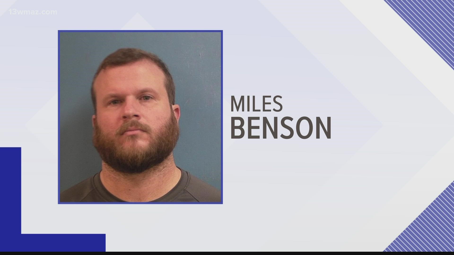 Miles Benson was arrested Thursday after investigators say he exchanged explicit material with a former student.