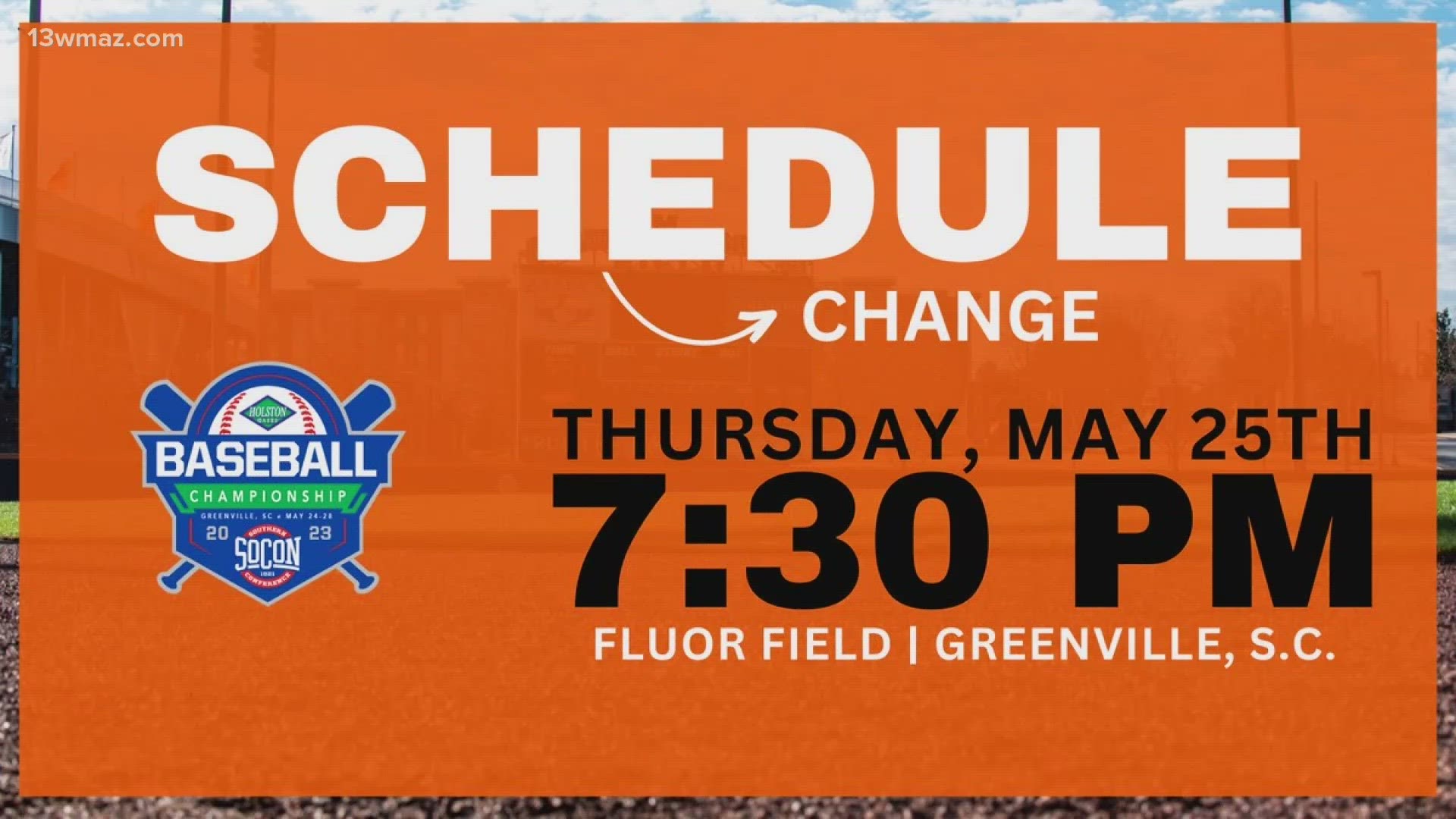 Mercer will now play its opening game in the Southern Conference Baseball Championship on Thursday at 7:30 p.m. at Fluor Field in Greenville, South Carolina