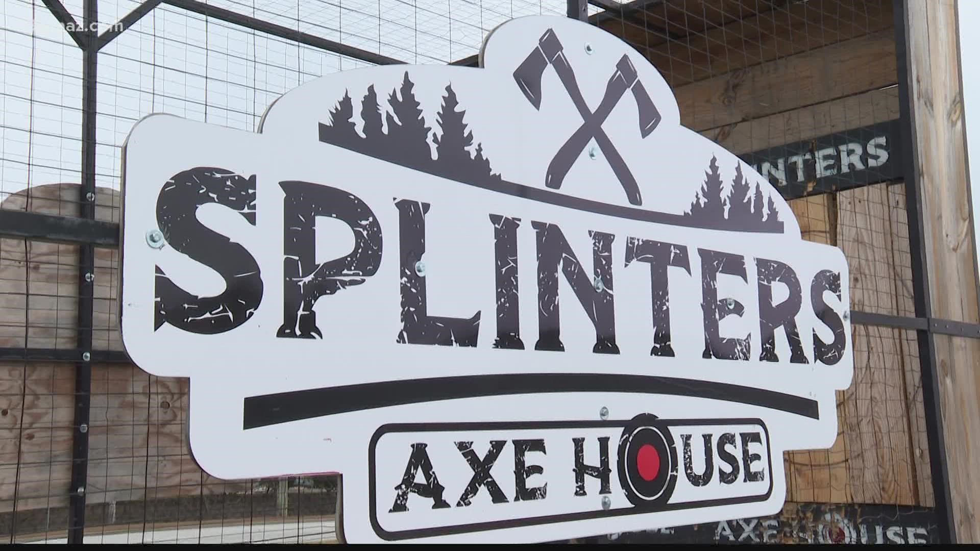 Splinters axe house in warner robins opened this evening to give folks something to do after putting up the leftovers.