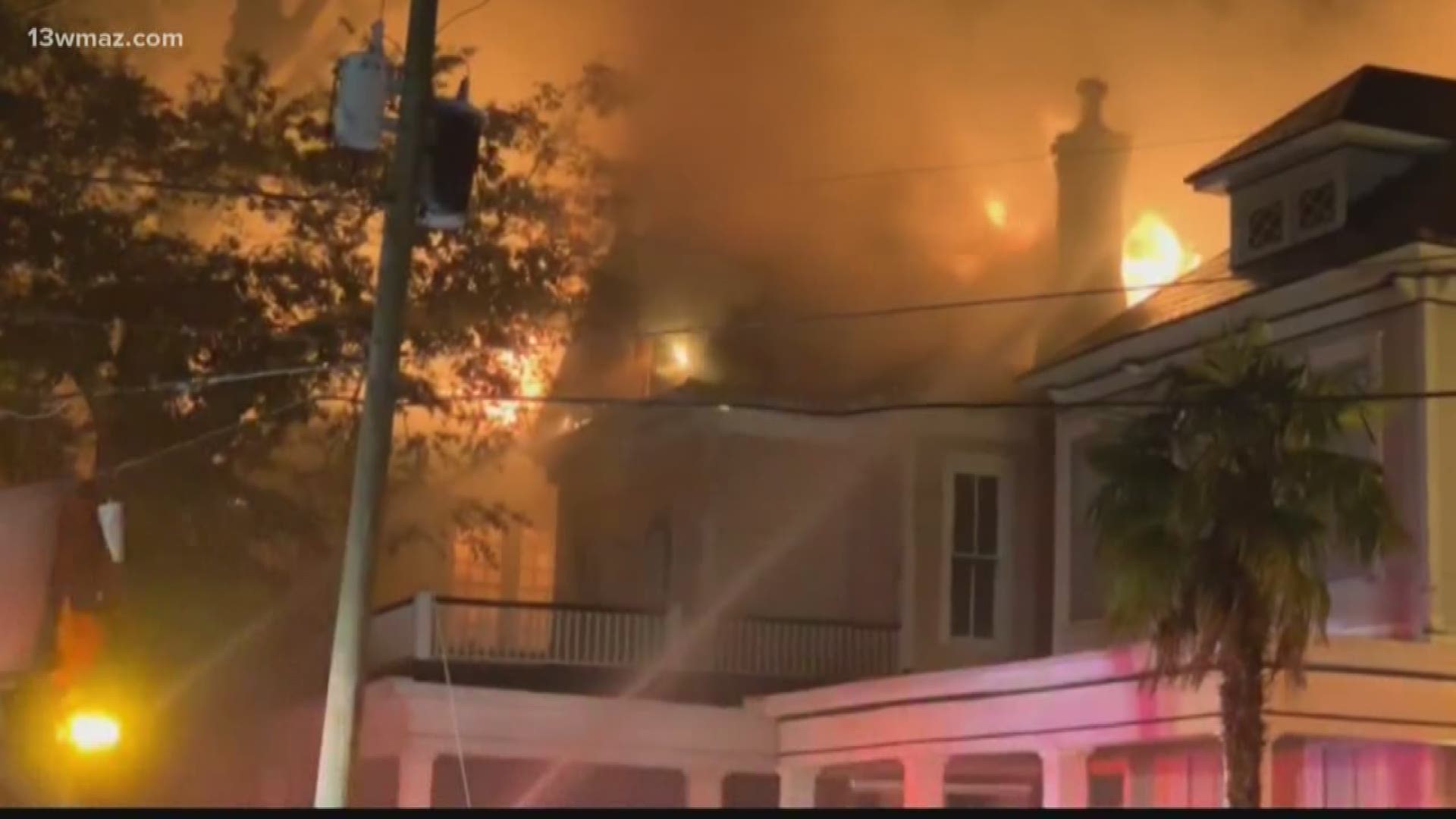 Flames ripped through three historic homes in downtown Macon Wednesday night on Orange and High Streets. 5 firefighters were injured in the blaze, and crews have been working all night and into the day trying to figure out what sparked this massive fire.