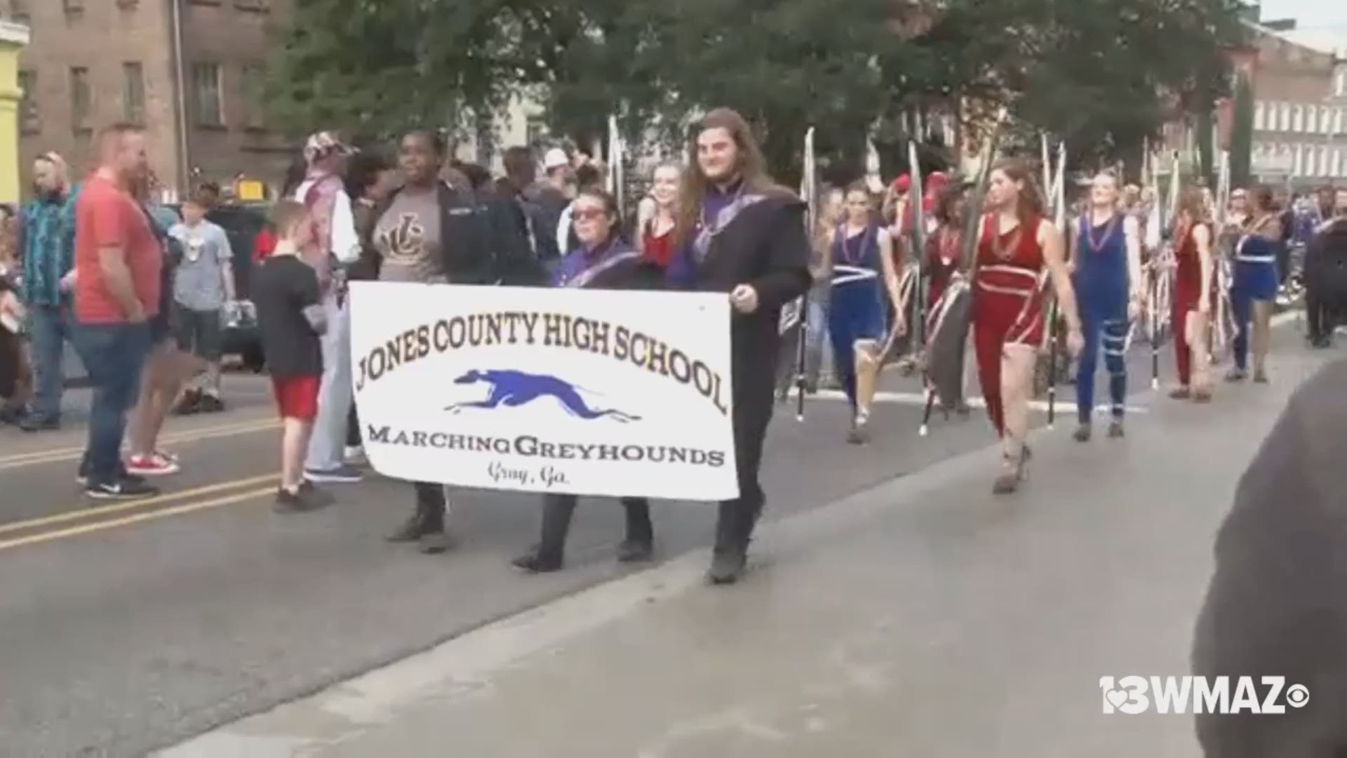 Jones Co. High School Marching Band performs at Sugar Bowl Parade.