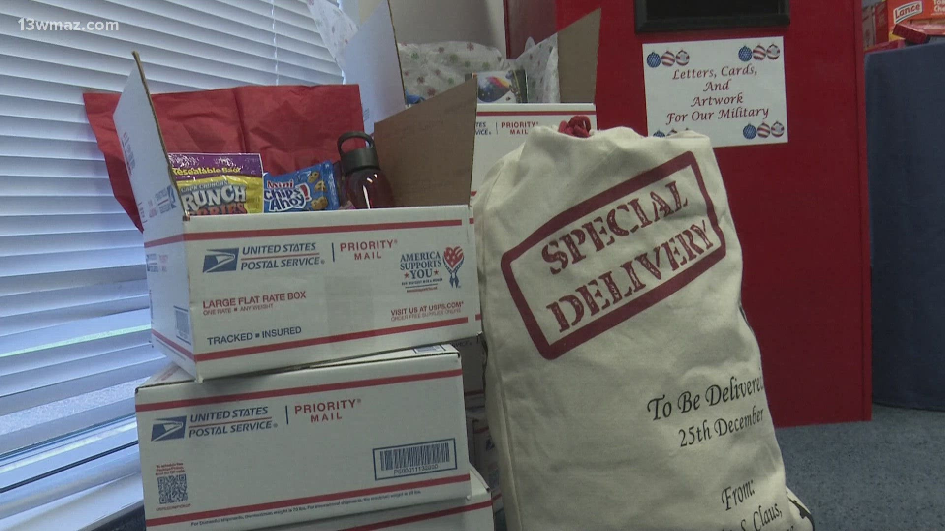 You can drop off letters and items at 804 Park Drive, Warner Robins or look for the traveling mail box.