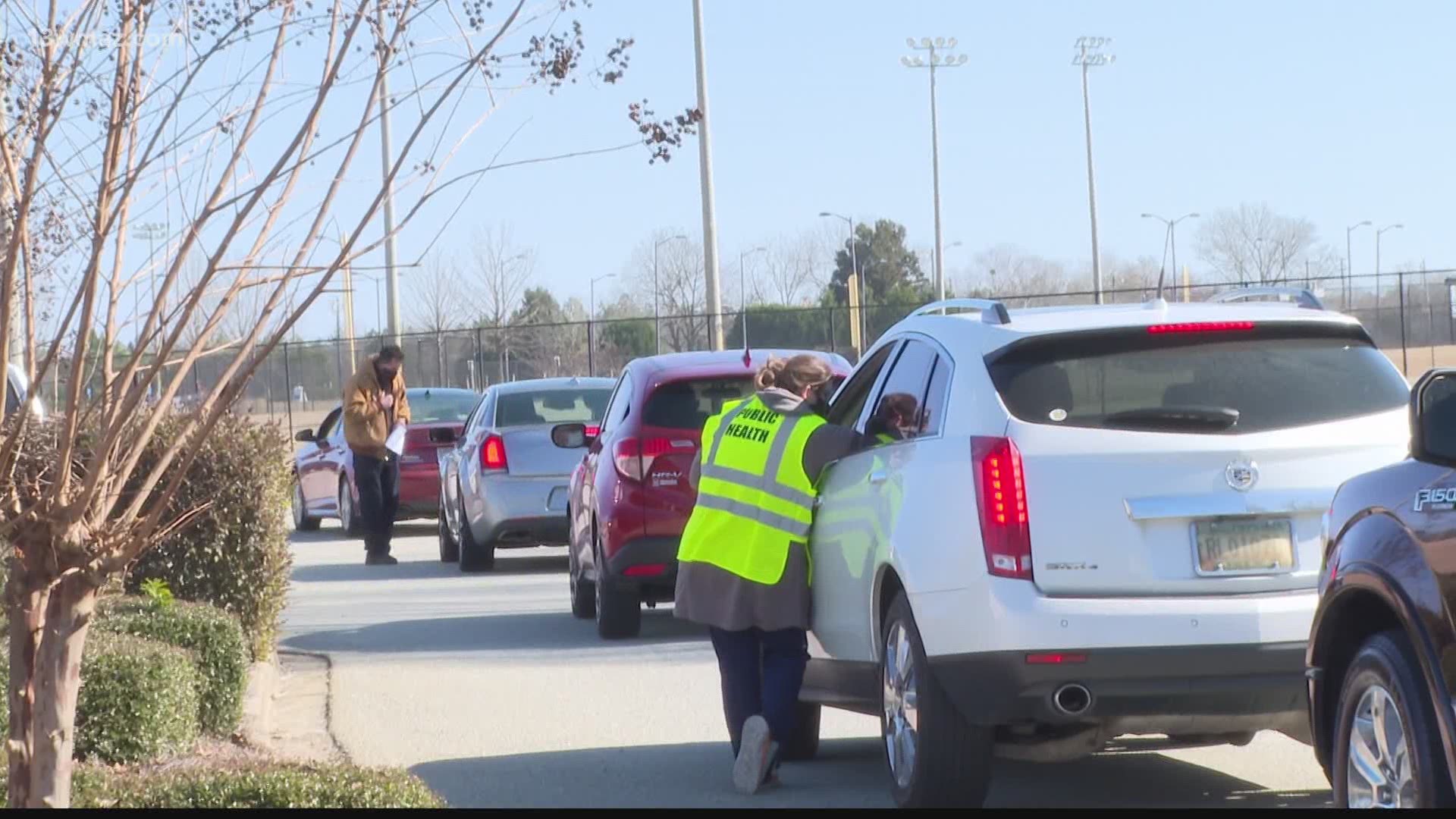 Hundreds of people made their way through Southern Pines Park to get their first dose of the COVID-19 vaccine.