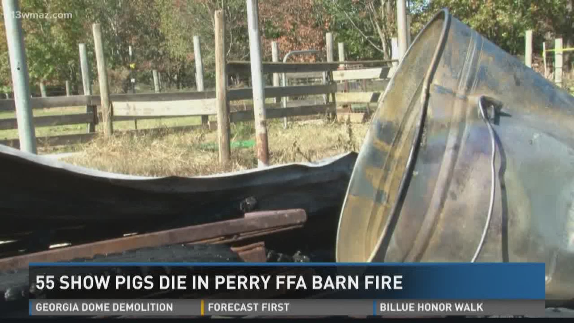 55 show pigs die in Perry FFA barn fire