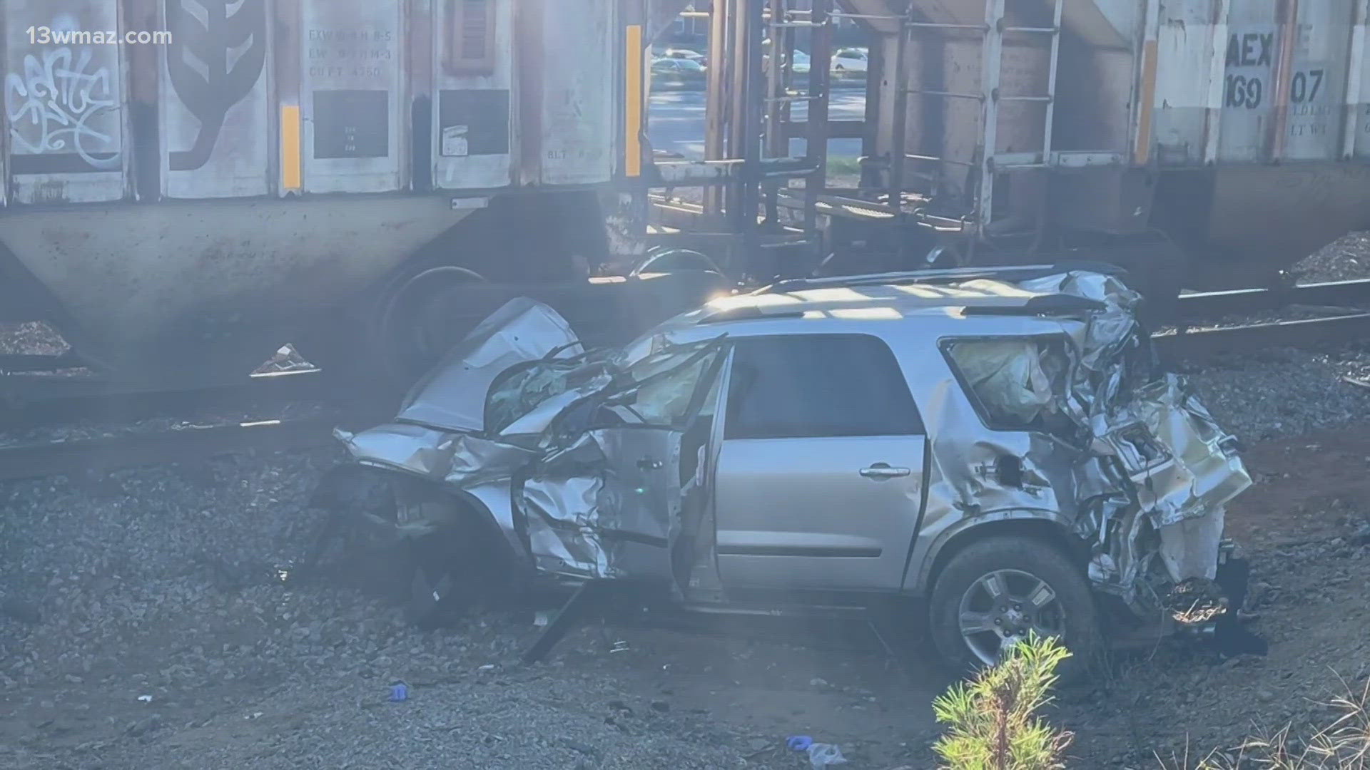 The railroad crossing was blocked for several hours.