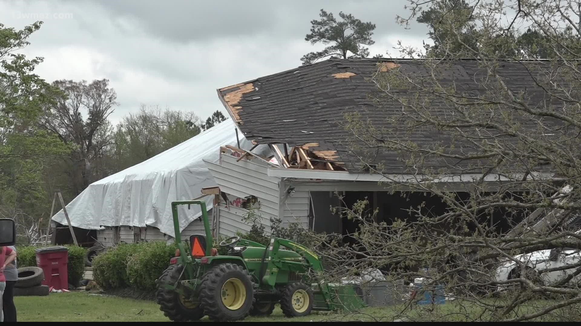 A woman in Treutlen County is safe after the storm damaged her and husband's home