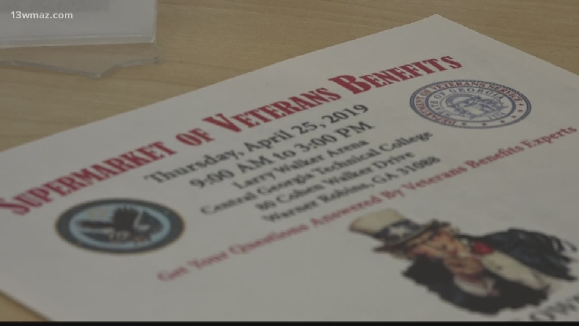 Central Georgia Technical College is hosting a supermarket for veterans and family members to learn more about veterans benefits. People from federal, state, and local agencies will answer questions, explain services, and help veterans enroll for benefits.