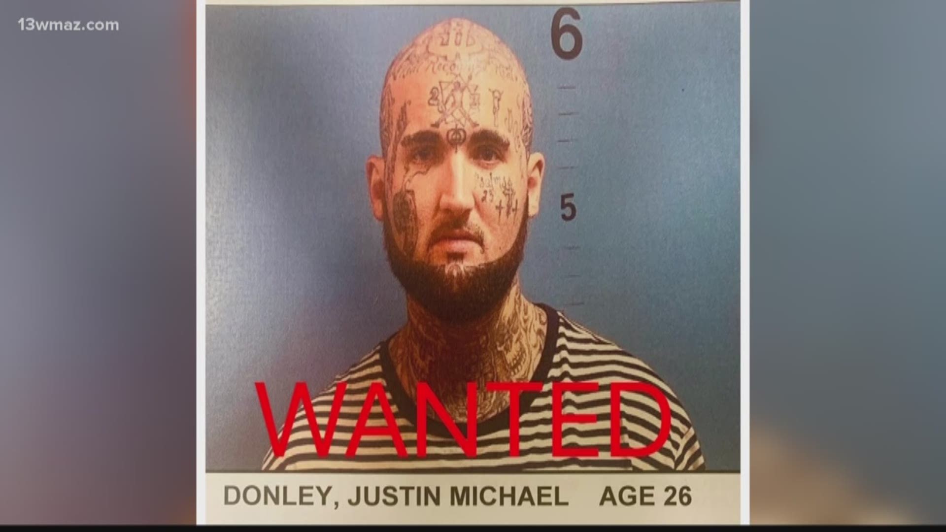 The Monroe County Sheriff's Office is still looking for 26-year-old Justin Donley who allegedly shot at a deputy during a car chase. Another suspect is in custody.