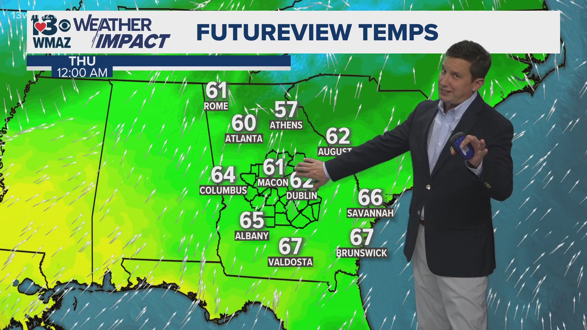 Possible rain on Thankgiving morning.