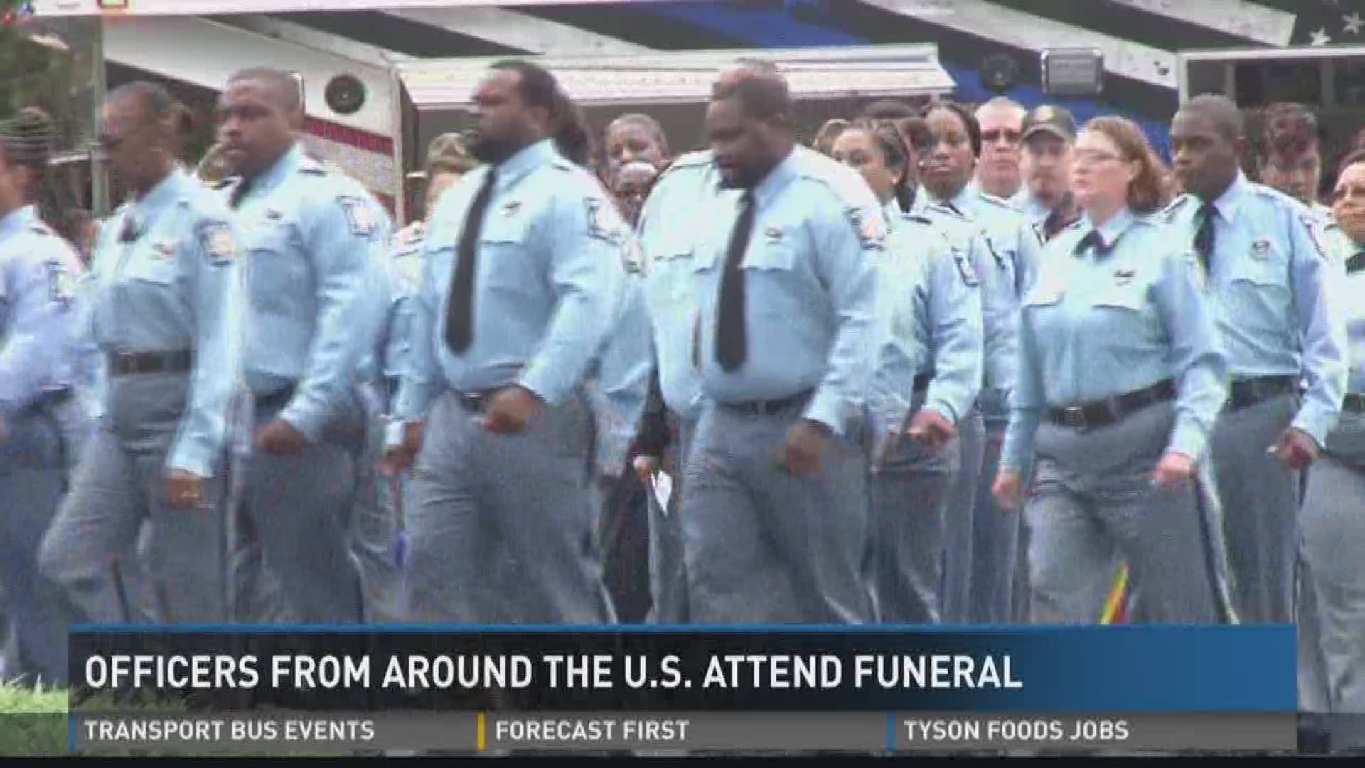 Officers from around the US attend Monica's funeral