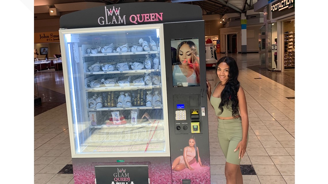 Glam Queen vending machine in Houston Galleria sells beauty items
