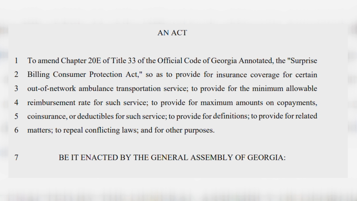 Proposed Georgia bill aims to cap ambulance costs for some residents | Here's what that means for you