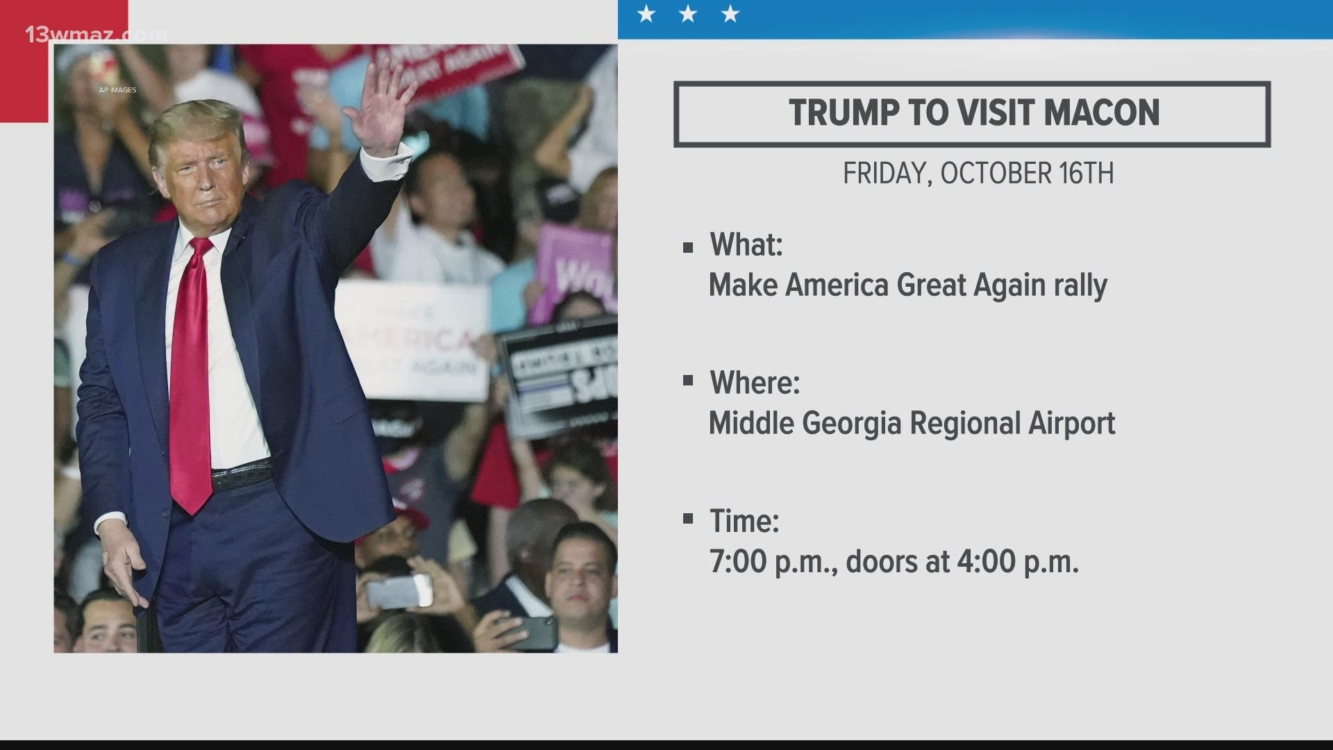 The president will be in Macon October 16