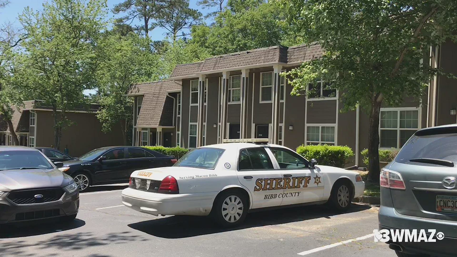 The Bibb County Sheriff's Office says a woman was found shot outside her apartment Sunday morning. She was taken to the hospital where she later died.