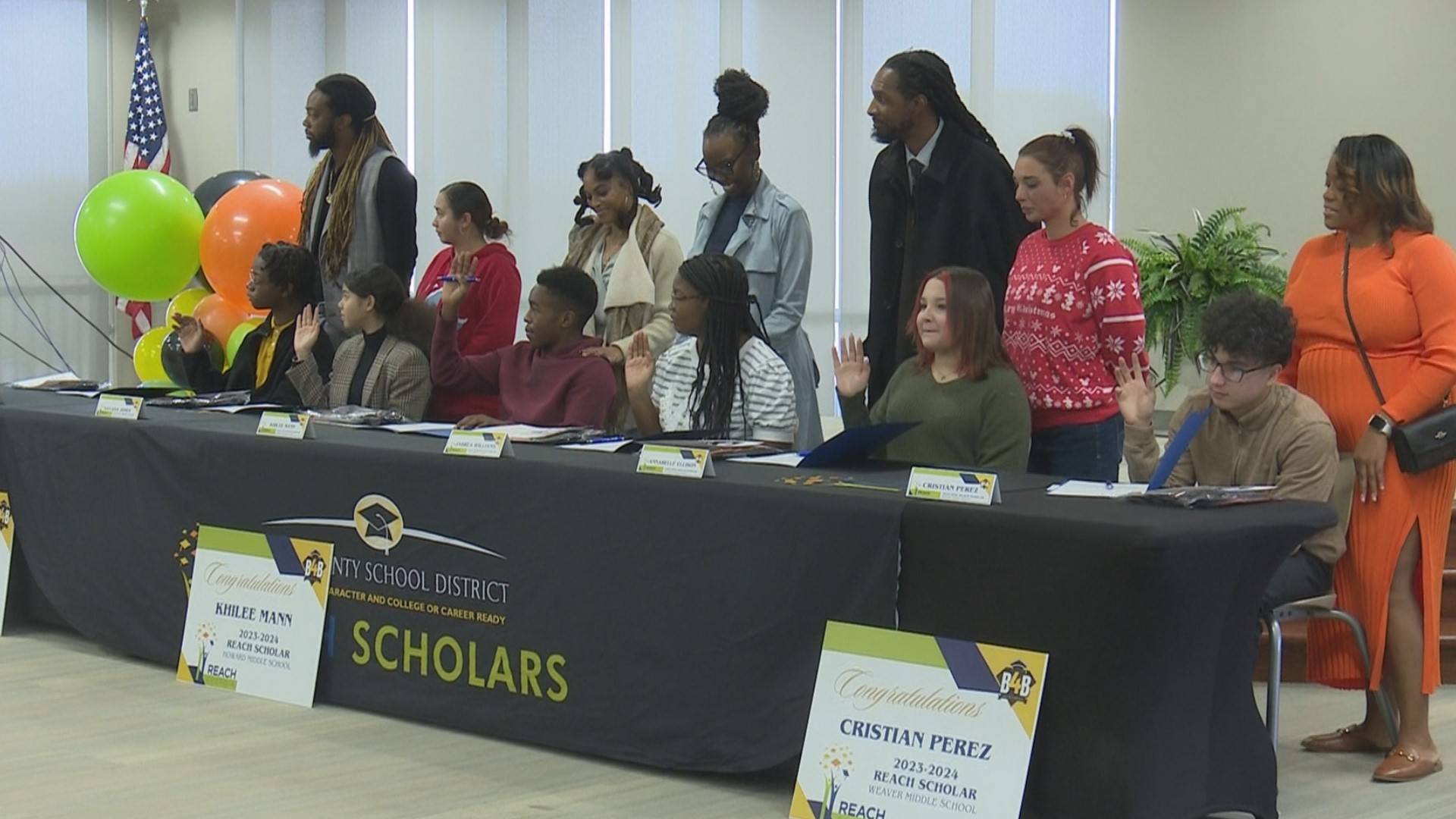 Six Bibb County middle school students received $10,000 in academic scholarships to help advance their education and future careers.