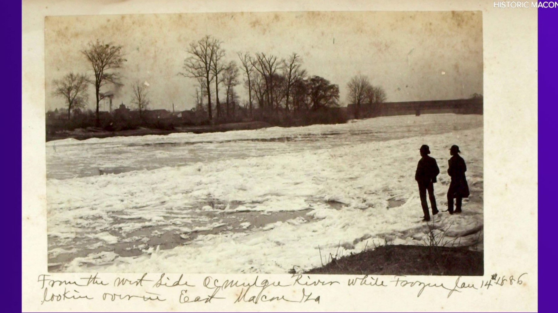100 years after the founding of the United States, the Ocmulgee River froze in downtown Macon.