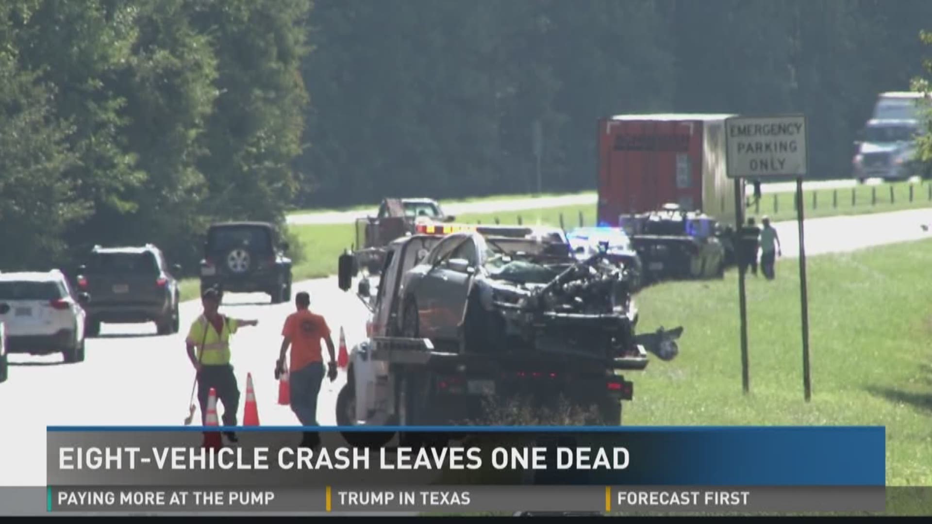 Eight-vehicle crash leaves one dead