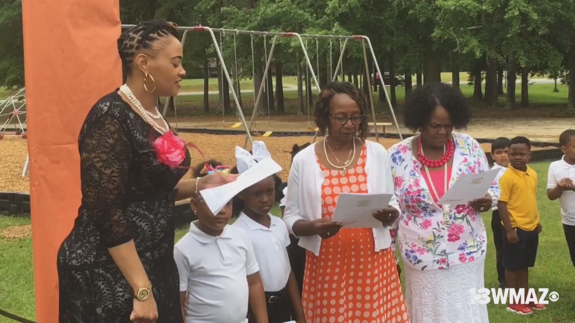 It was a busy day at Marvin E. Lewis Elementary School in Sparta. Students hosted an early Mother’s Day celebration and then there was a playground dedication on the campus for students