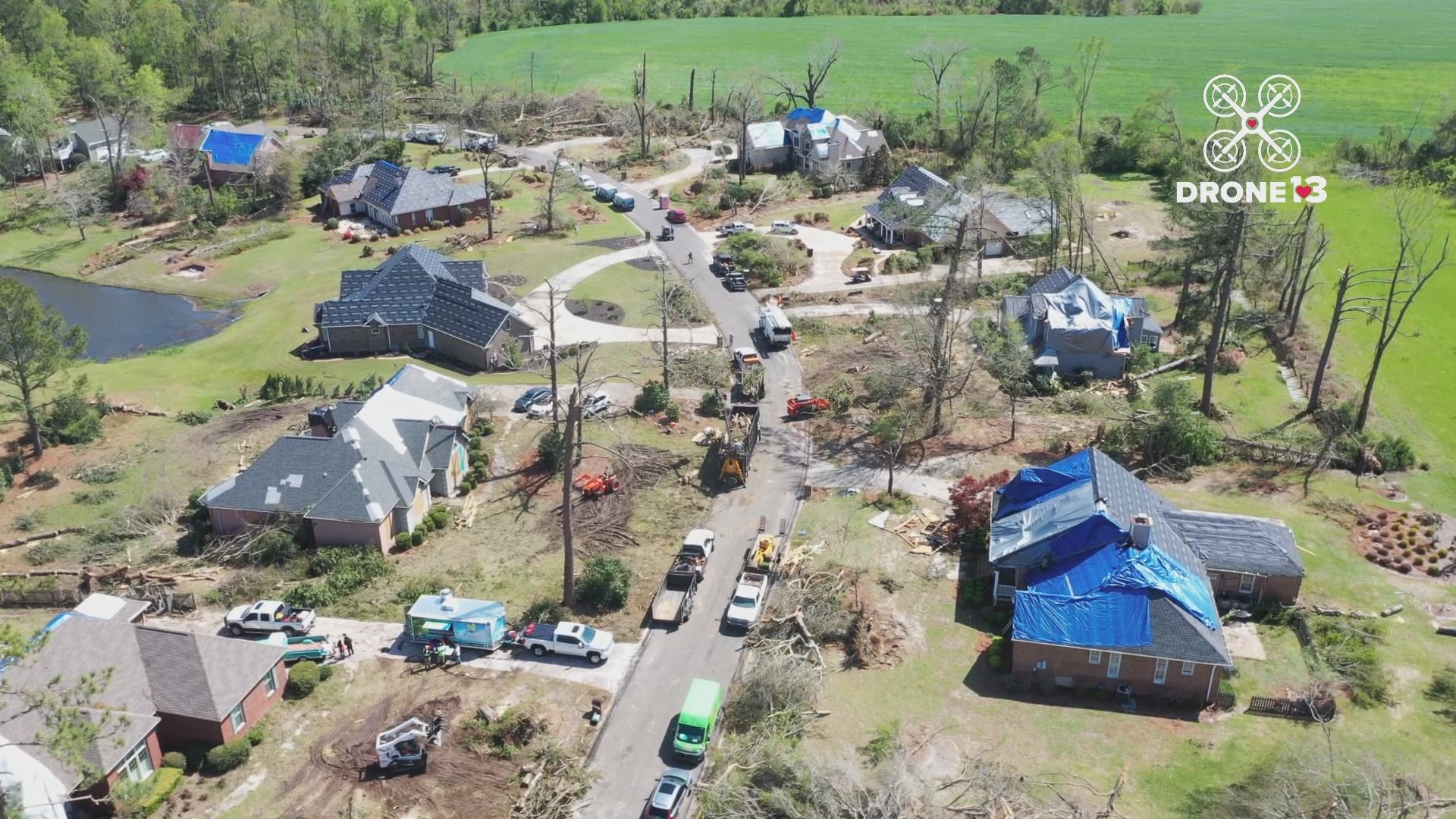 People in the Statham's Landing neighborhood in Houston County, Georgia, woke up Wednesday with a lot of work to do.