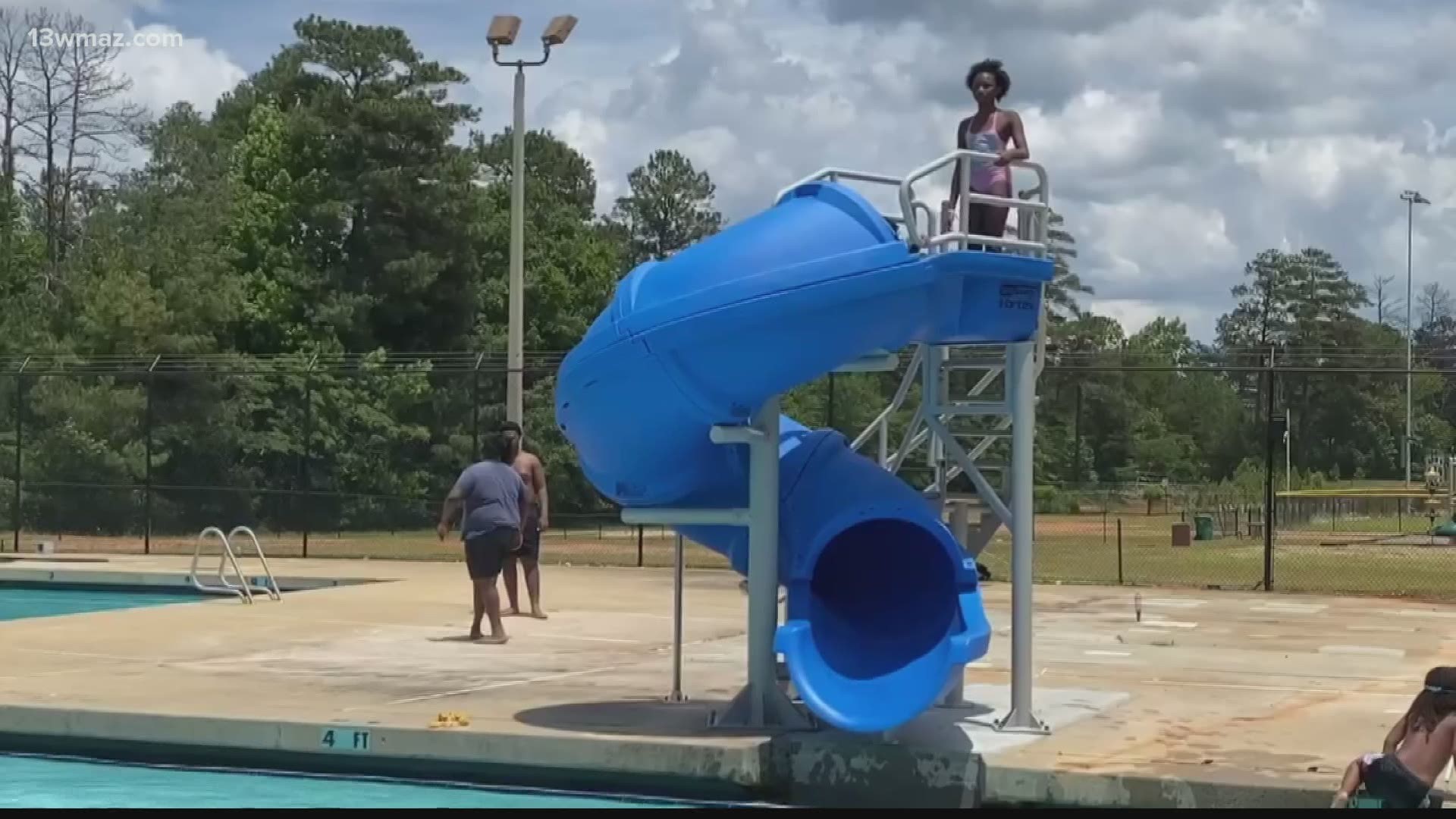 Only two pools opened Saturday in Macon, because of a staffing shortage.