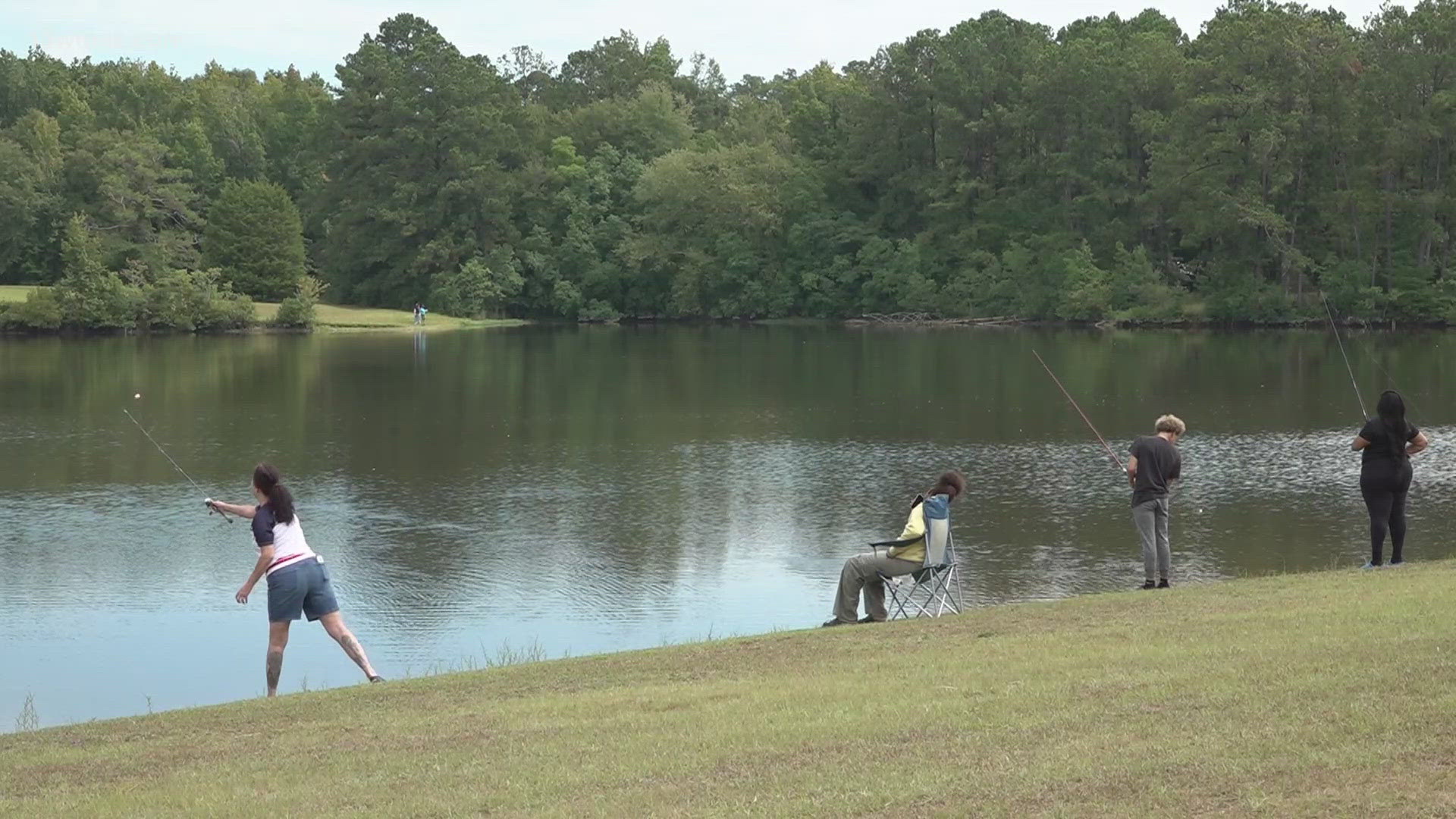 VFW and the children's home partnered up to teach kids how to fish and enjoy a day at the lake