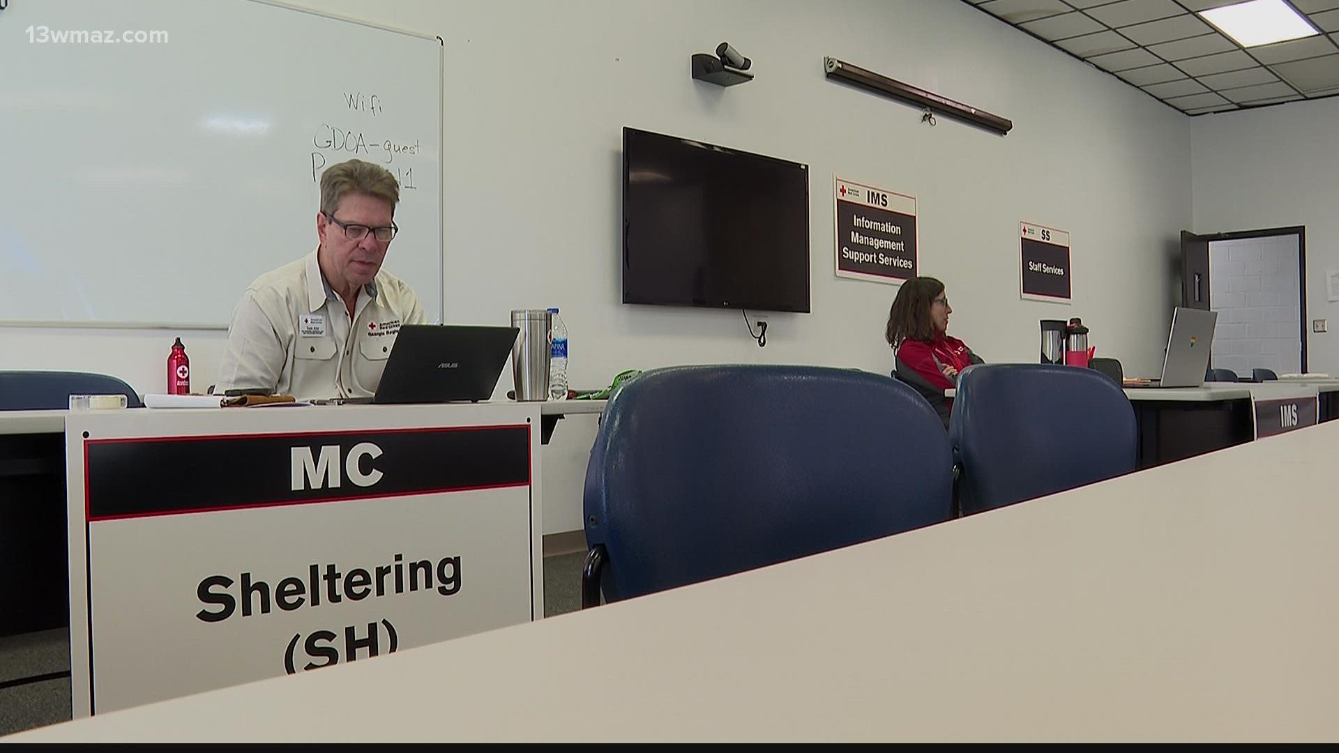 Georgia's American Red Cross is getting ready to send about 75 volunteers out to where they are needed with about 30 staff left at Macon's command center to manage.
